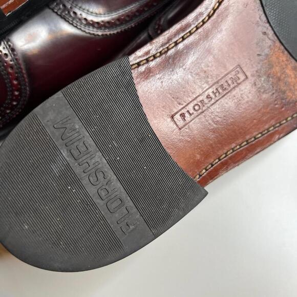 Vintage Florsheim Tassel Loafers Burgundy Leather Men’s Size 10 - Picture 2 of 9